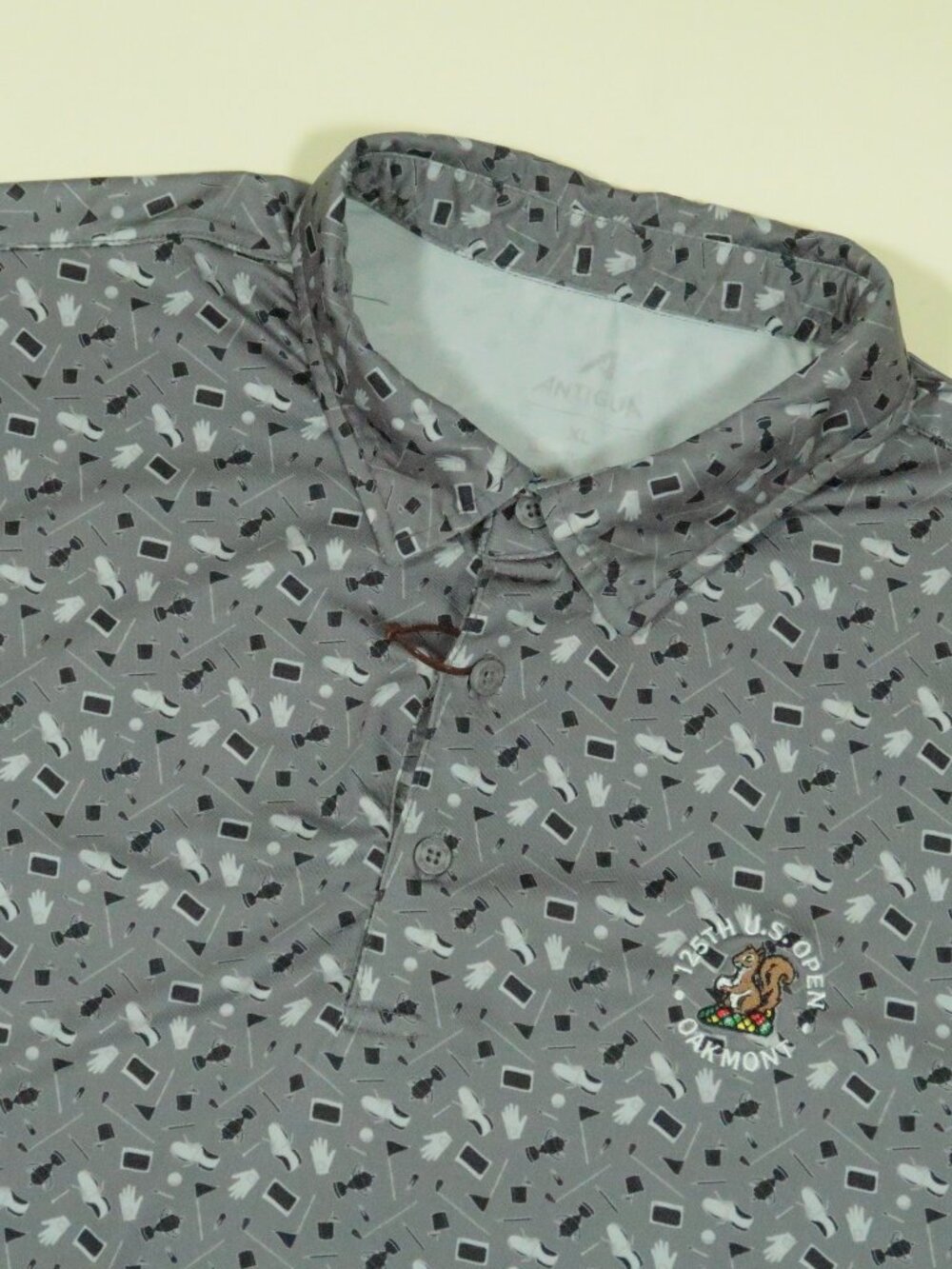 Antigua 125th US Open Oakmont Par 3 Golf Polo Shirt Mens XL Gray Performance
